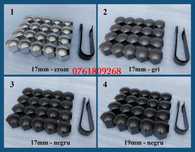 Set capace / capacele rotunde negre / gri / crom prezoane de 17 / 19mm