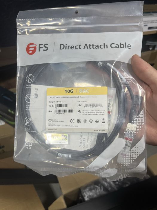 Кабель FS SFPP-PC02, 10G SFP+, 2m, пассивный