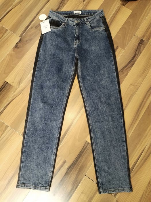 Blugi drepti superbi albastru cu negru