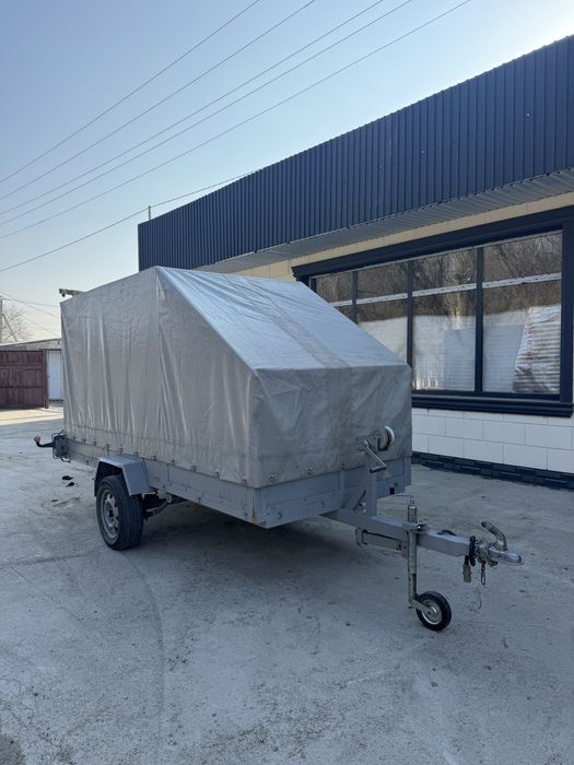 Прицеп легкавой усиленный откидной сьемный тент подкатное колесо