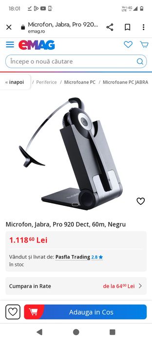 Căști fără fir Jabra PRO 920 EMEA,Noi,Originale