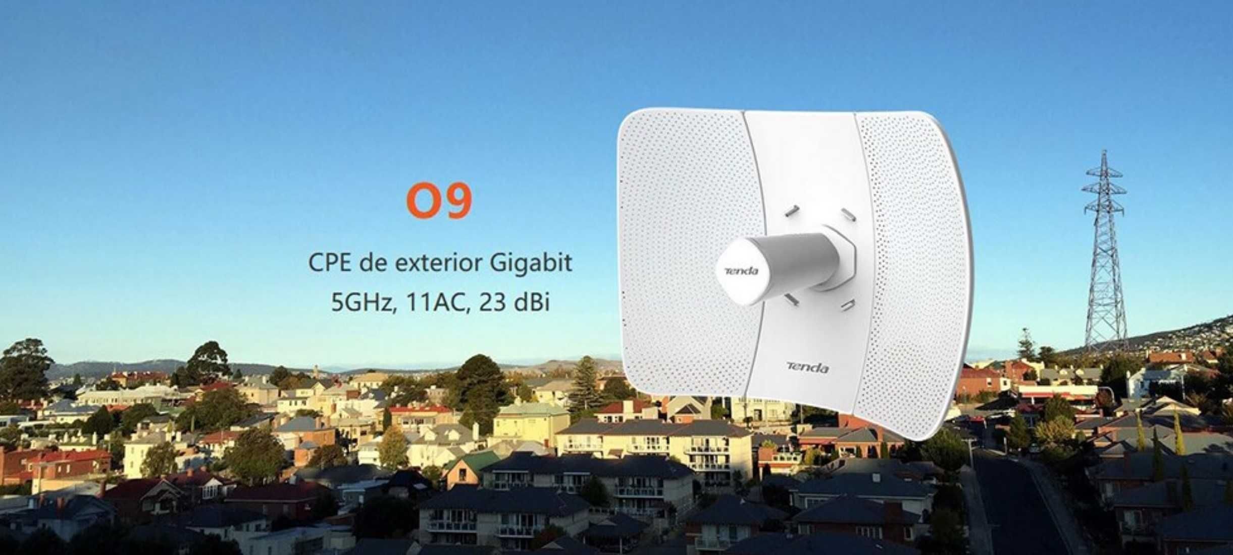 Antena O9 Tenda CPE de exterior, gigabit, 5GHz, sigilat