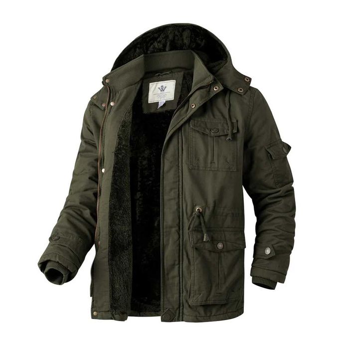 Geacă de iarnă WenVen pentru bărbați, parka, verde, M