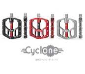 Pedale MTB Cyclone titanium negre rosii