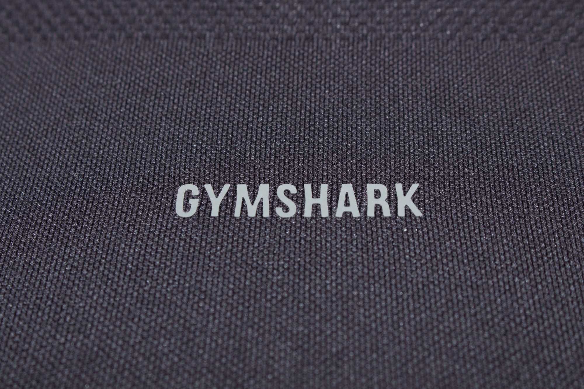 Gymshark дамски кроп топ къс черен дълги ръкави за фитнес и бягане S