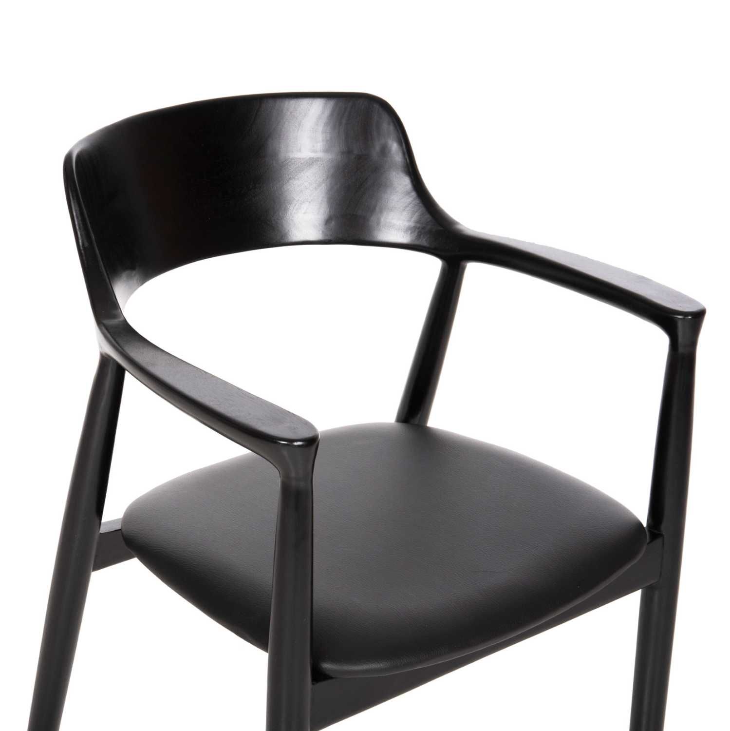 Трапезен стол HM9634.02, Махагоново дърво, Еко кожа, 58x53x80H