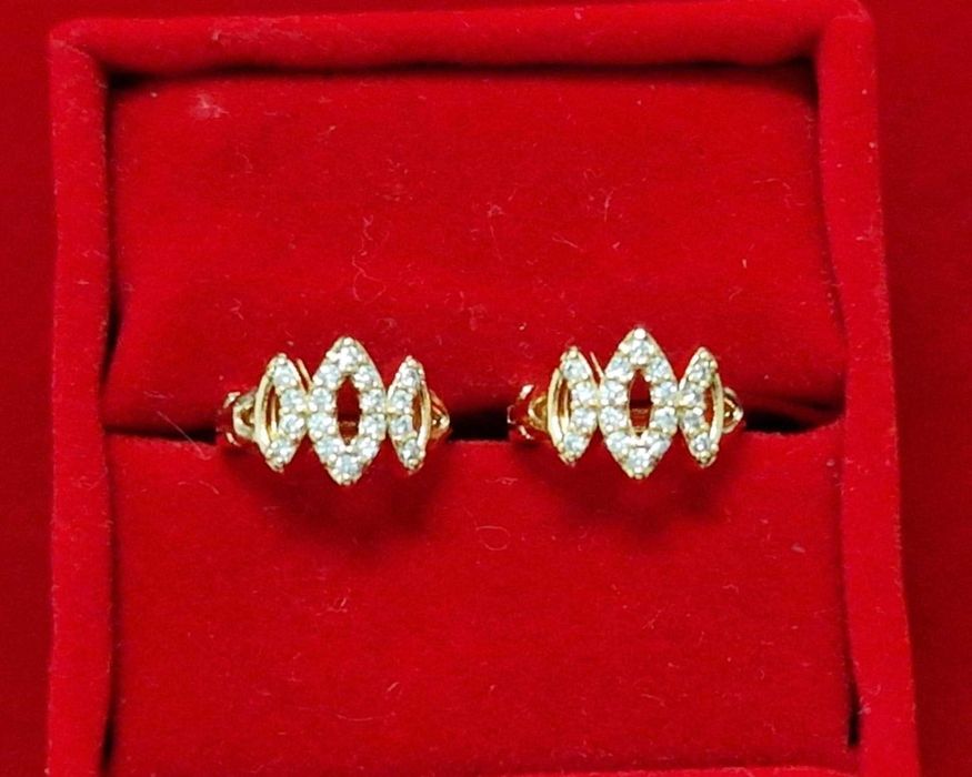 GP39,cercei placati cu aur 14k,incuietoare sigura,zirconii