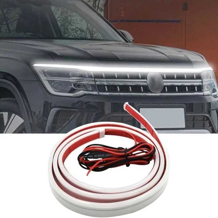 Banda LED auto pentru capota, 1.5m, flexibila, alb rece, 5w, IP68
