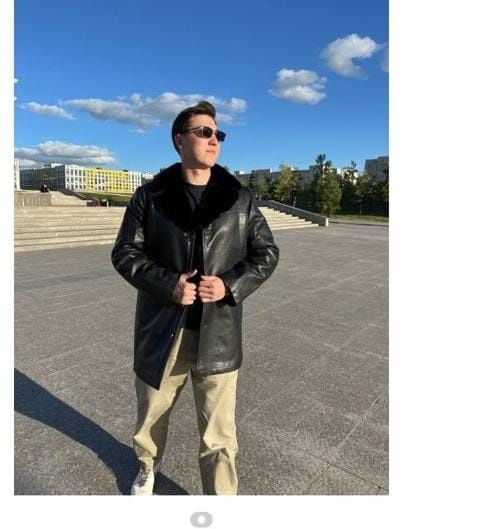 Новый кожаный куртка зимние