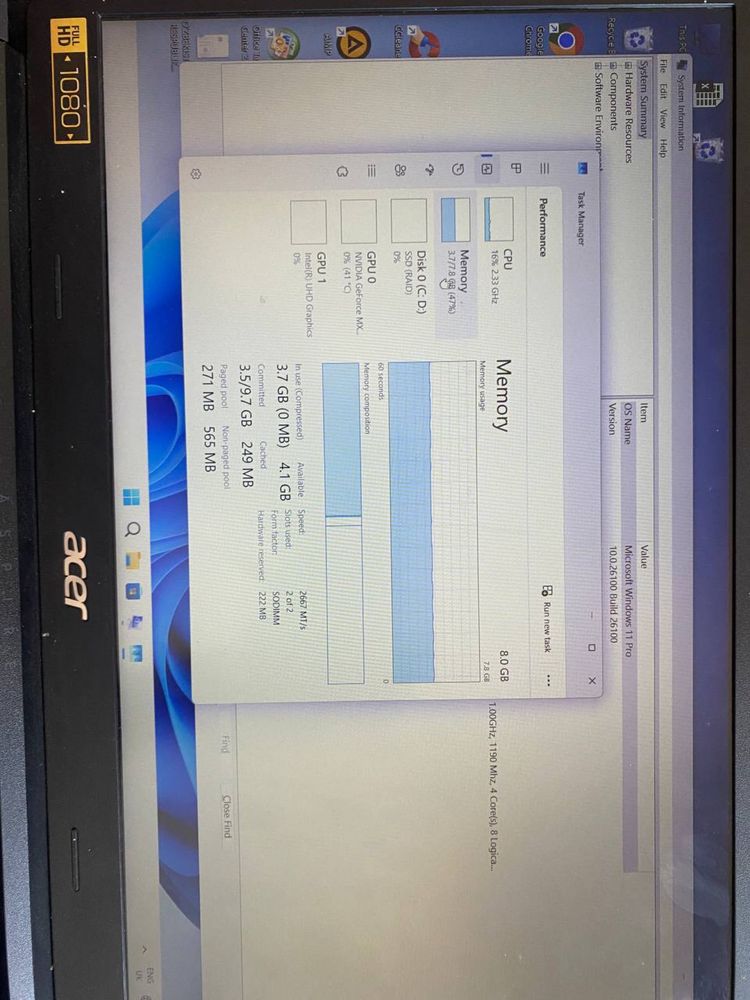 Acer notbuk 8/512