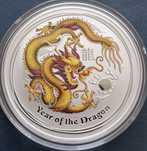 1 oz, Цветен лунар, 2012, Година на дракона - жълт дракон