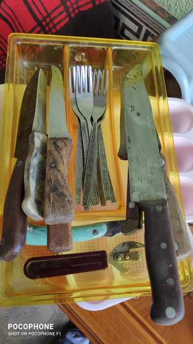 Вилки, нержавеющая сталь, 10 шт и ножи кухонные б/у