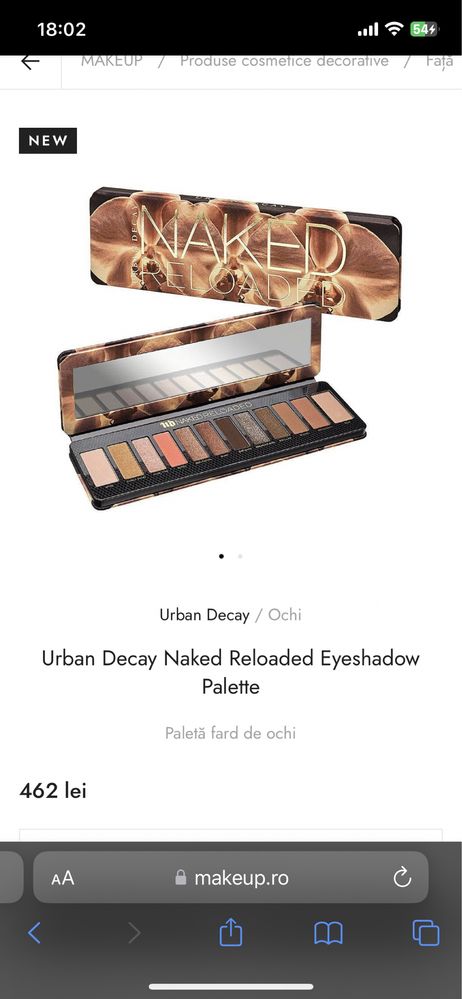 Paleta farduri de ochi Naked Reloaded Urban Decay