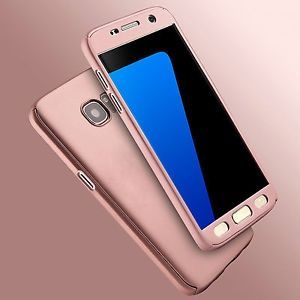 Husa 360 grade pentru Samsung A5 2017 ROSE-GOLD cu folie de protectie