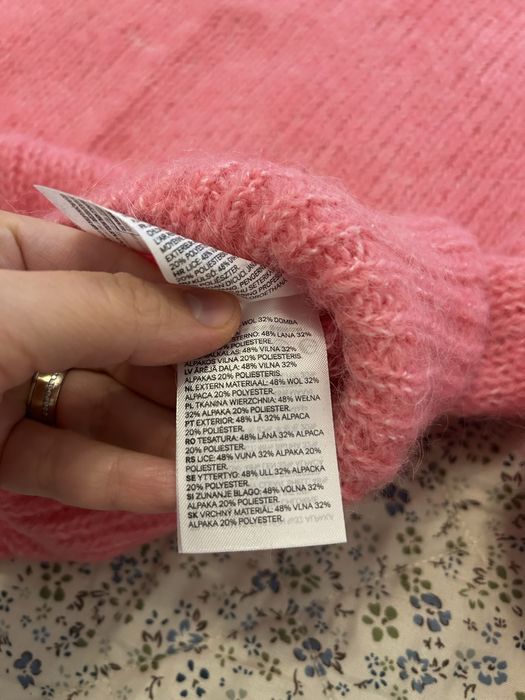 Bluza H&M roz bonbon, M/L, lana, alpaca