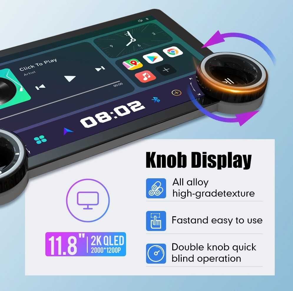 УНИВЕРСАЛНА НАВИГАЦИЯ 2K QLED - 11.8" андроид нави, 8888