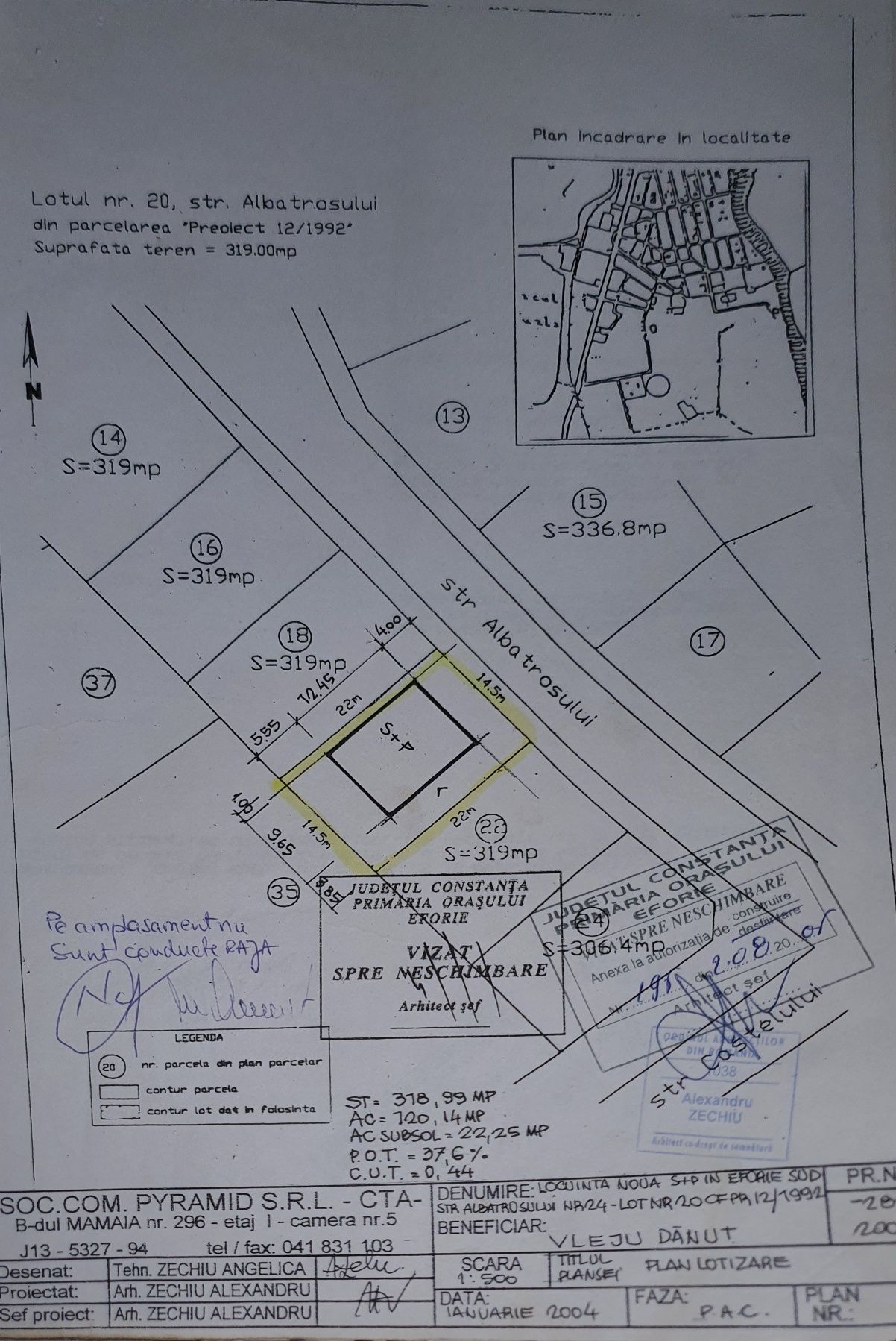 Teren cu proiect casa S+P- 320 mp Eforie Sud