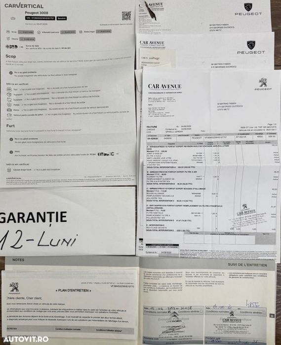 Peugeot 3008 Gt-Line-Cross line,vf3m45gzwhs197757,1an Garantie,carvertical,km.cert.