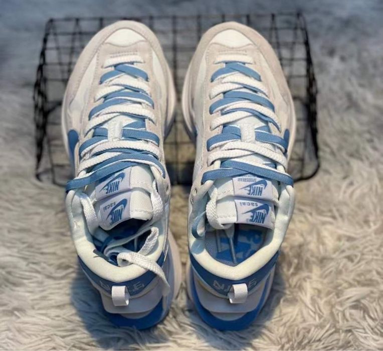 Дамски маратонки Sacai x Nike VaporWaffle Sesame and Beige Haze Blue