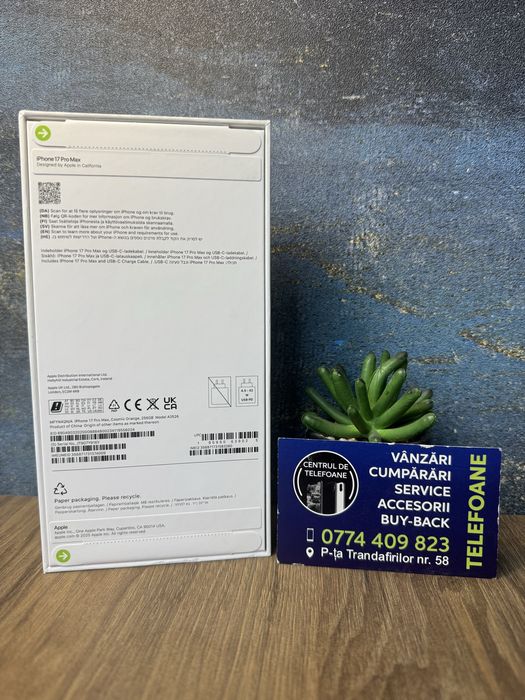 Iphone 17 Pro Max/256Gb/Garantie 2Ani Centrul de Telefoane/Rate