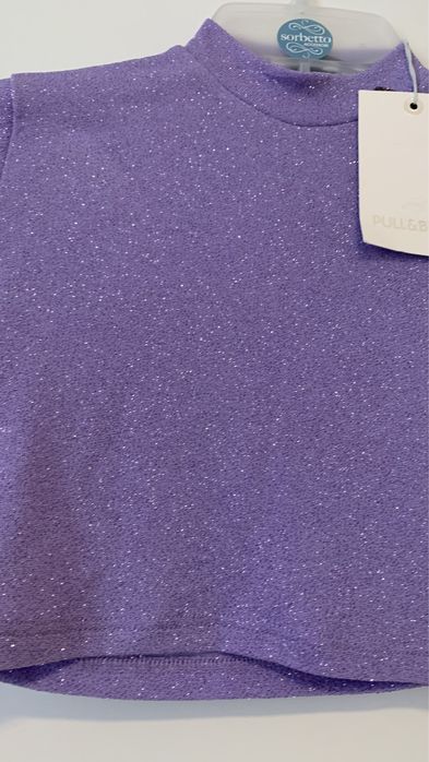 Bluzz crop pull&bear cu sclipici