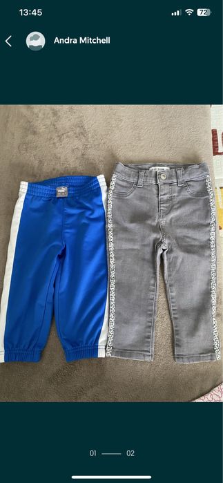 Salopete 80 sau 9-12 luni si 4 pantaloni 80