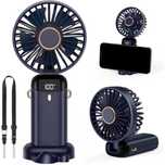 Ventilator Portabil LCD Acumulator 18650 12H  USB-C Suport Telefon