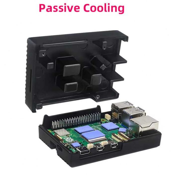 Carcasa Raspberry Pi 4/5 Aluminum Case Passive Cooling Armored Metal