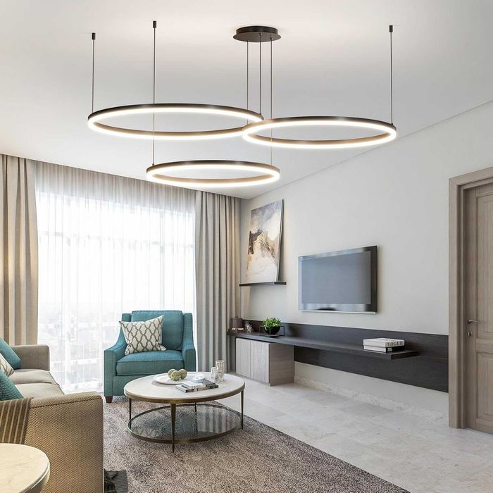 Mikeru черен LED полилей 40/60/80см димируем с функция памет