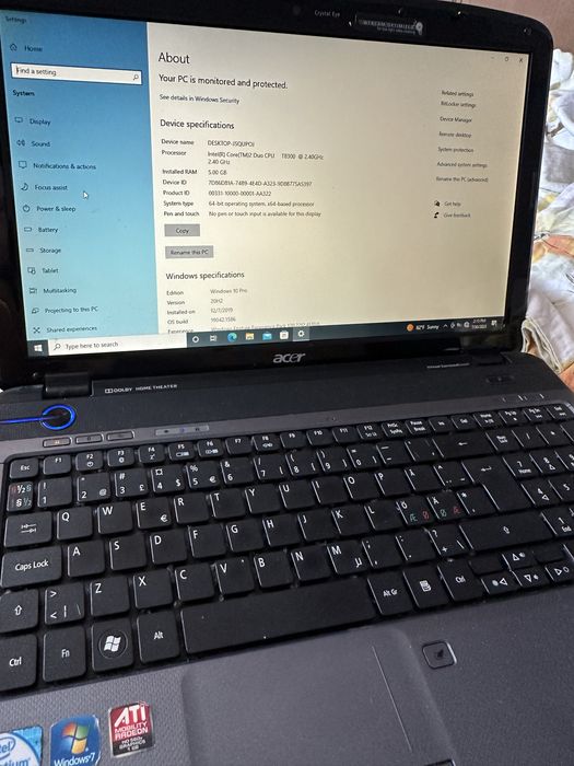 Laptop acer “functional “ 5gb ram 500gb hdd