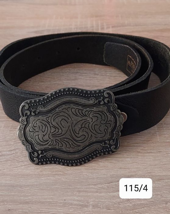 Мъжки колан ,ест.кожа с голяма тока