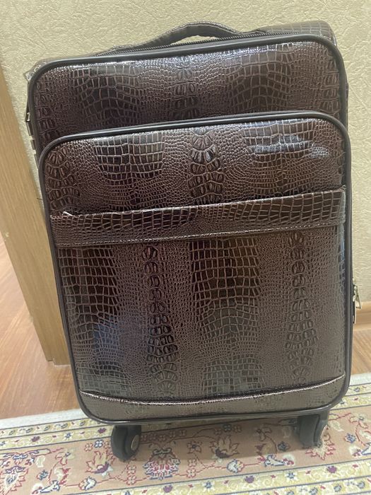 Чемодан экокожа 45 литр шоколадный