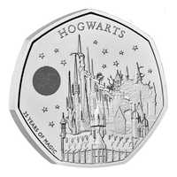 50p UK 2023 Хогуортс - магическа монета