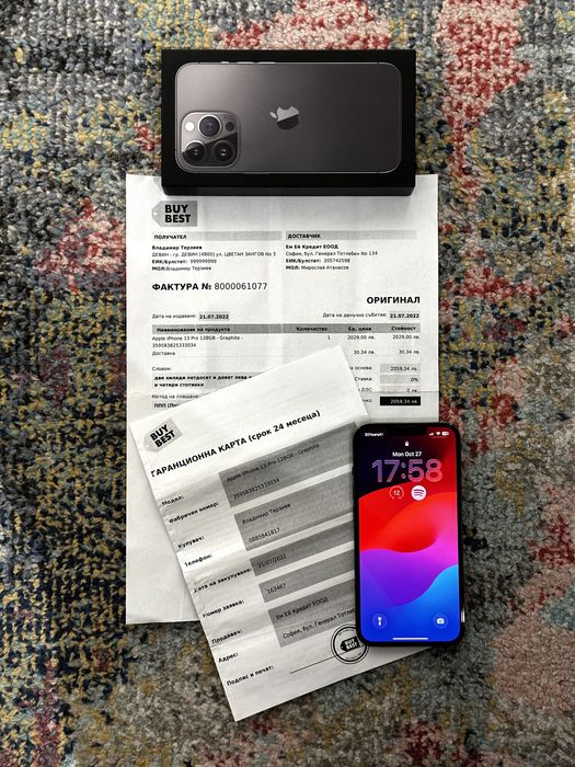  iPhone 13 Pro | Graphite | 128 GB | КАТО НОВ