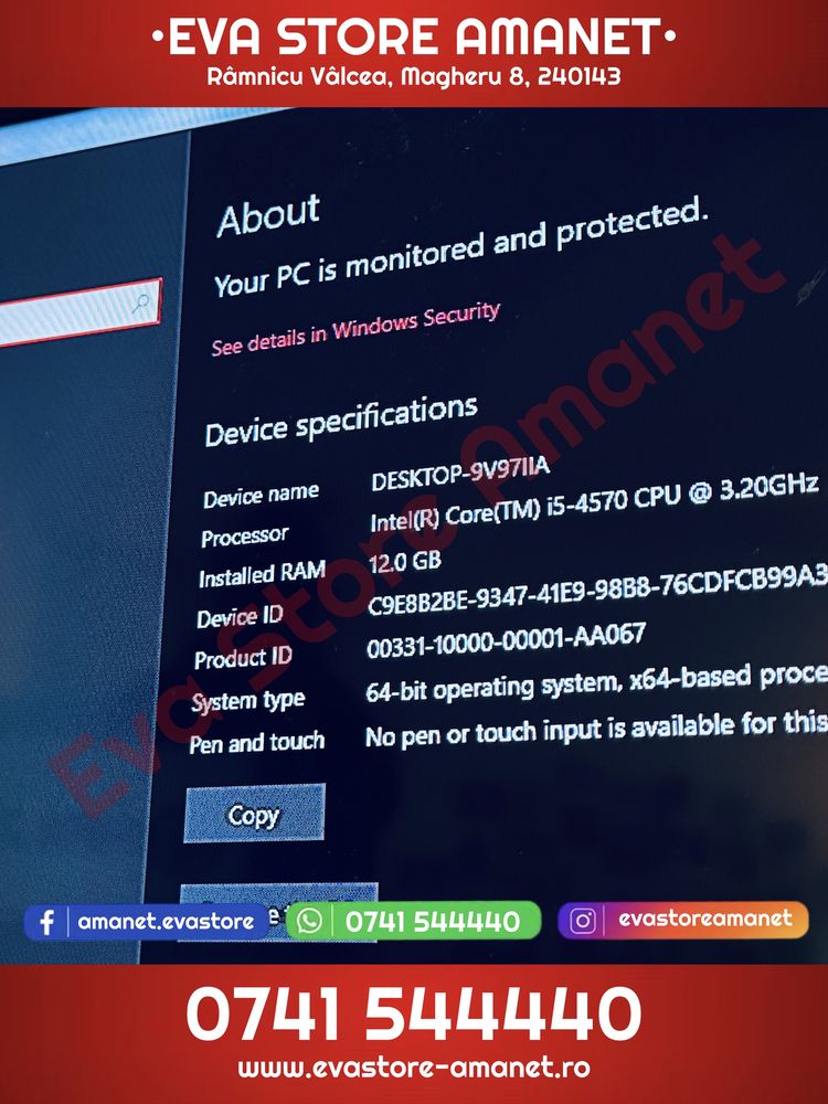 Sistem PC cu Monitor AOC Gaming Intel i5 512GB SSD  12GB RAM