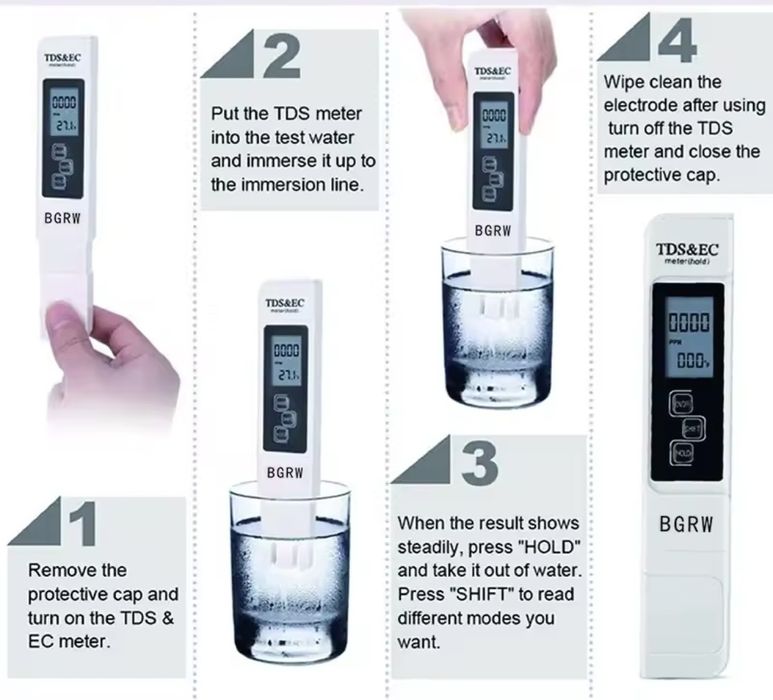 Aparat pentru măsurat calitatea apei-duritate conductivitate