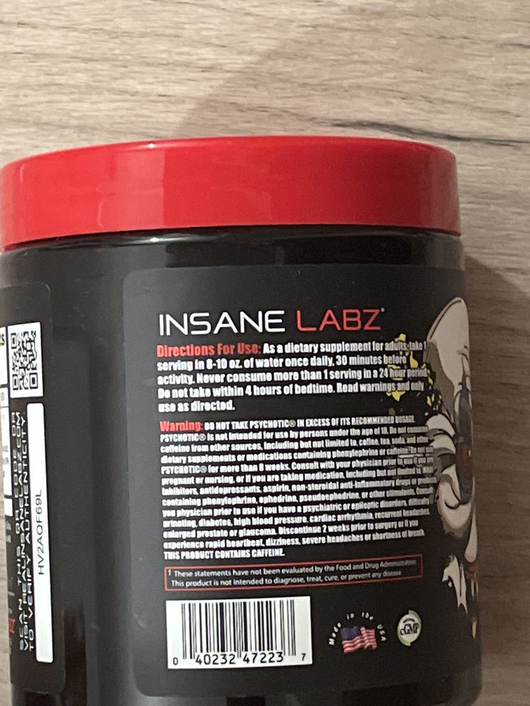 Продаю предтрен Psychotic Red (Insane Labz) — оригинал