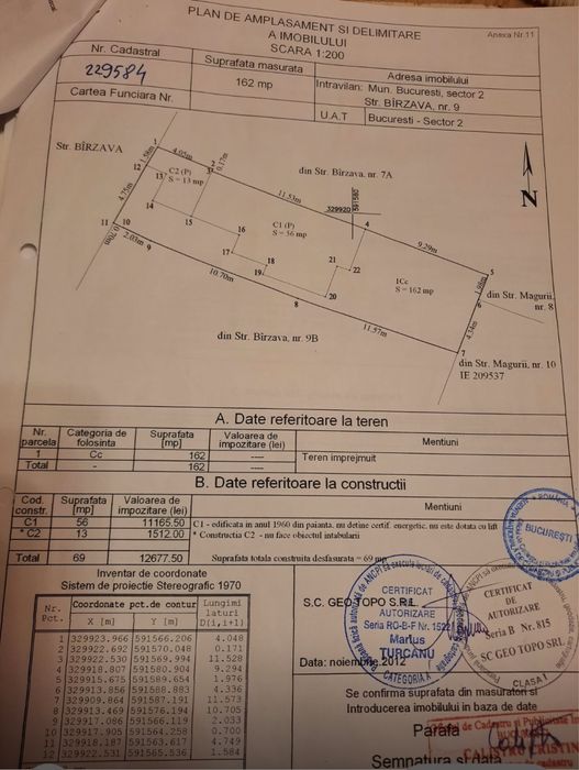 Casa demolabila 69 mpc Bucuresti-Colentina-Fundeni