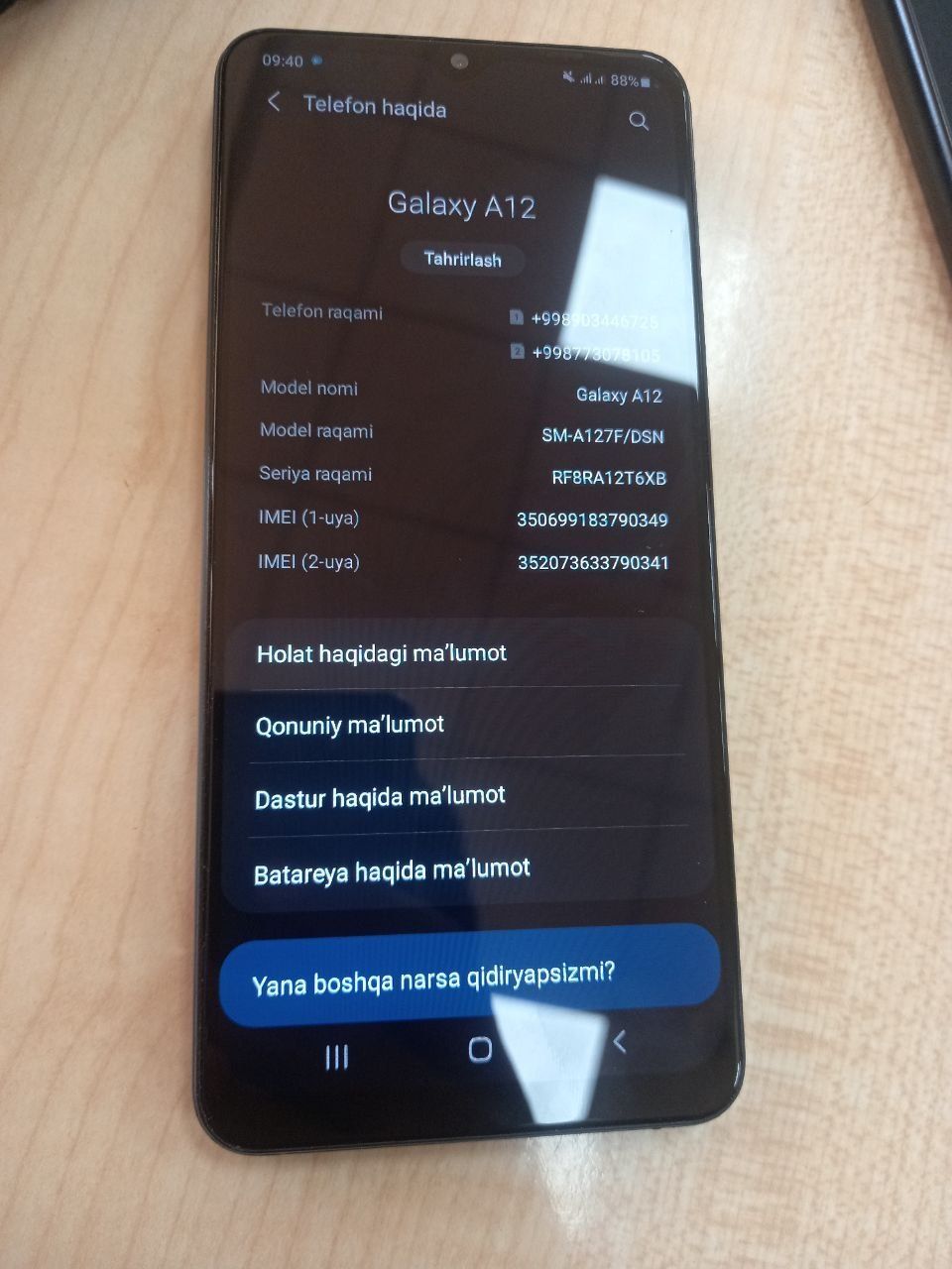 Samsung A12 telefoni