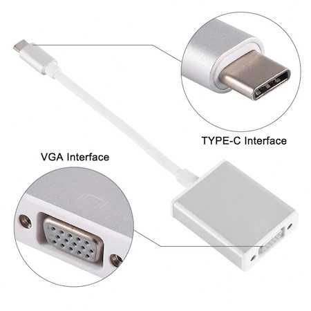 Adaptor convertor USB-C la VGA pentru laptop, telefon mobil