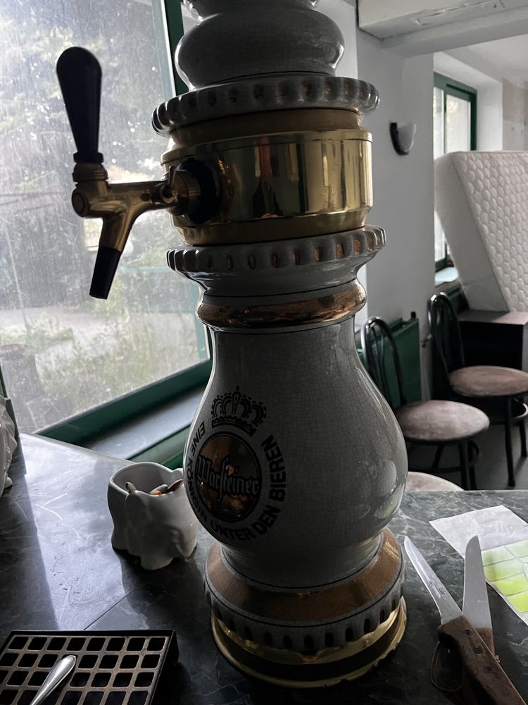 Керамична колона за наливна бира и светеща табела Warsteiner