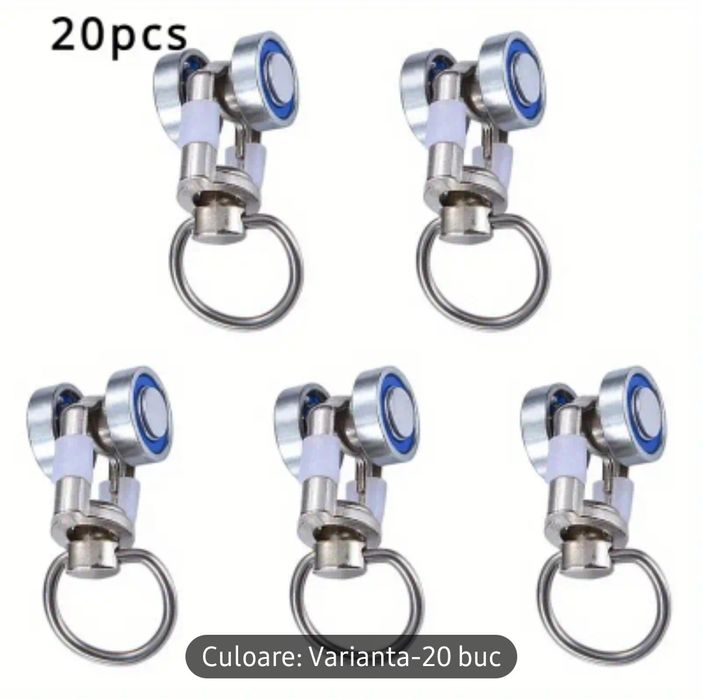Set de 20 calareti metalici / roti metalice pentru perdele