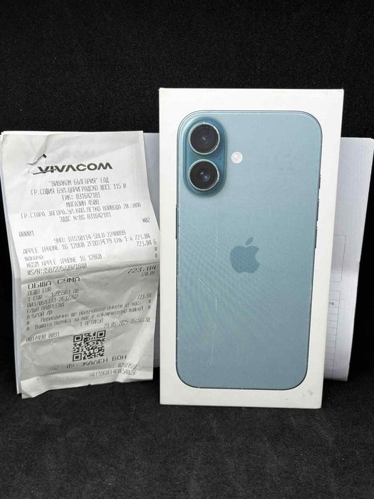 Iphone 16 Teal 128GB/Гаранция /Като нов