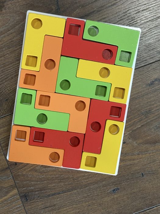 Playtive дървена геометрична образователна игра (стил Монтесори)