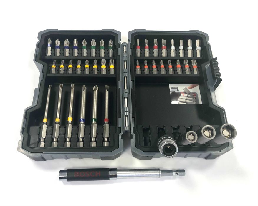 Bosch накрайници, битове, вложки и държачи 43 части, внос от Германия