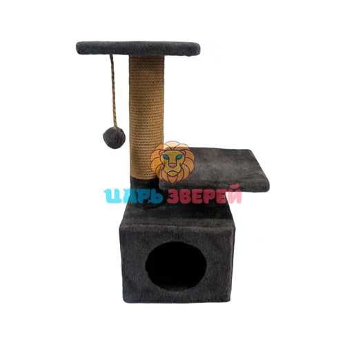 Домик-когтеточка «Твикси» квадратный с двумя полками, 30x30x65 см