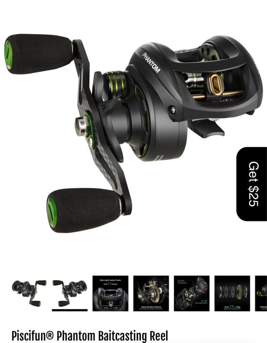 Baitcasting макара използвана 2-3 пъти Piscifun PHANTOM!!