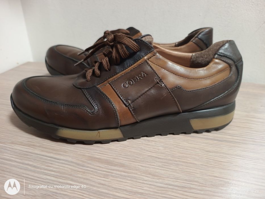 Pantofi piele naturala maro, număr 43