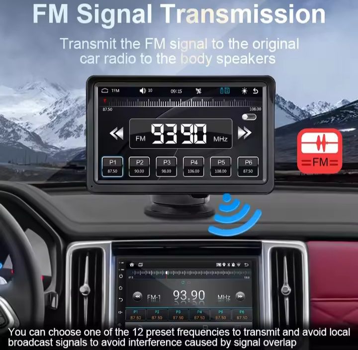 Carplay Android Auto 7 инча мултимедийна навигация навигация Waze Maps