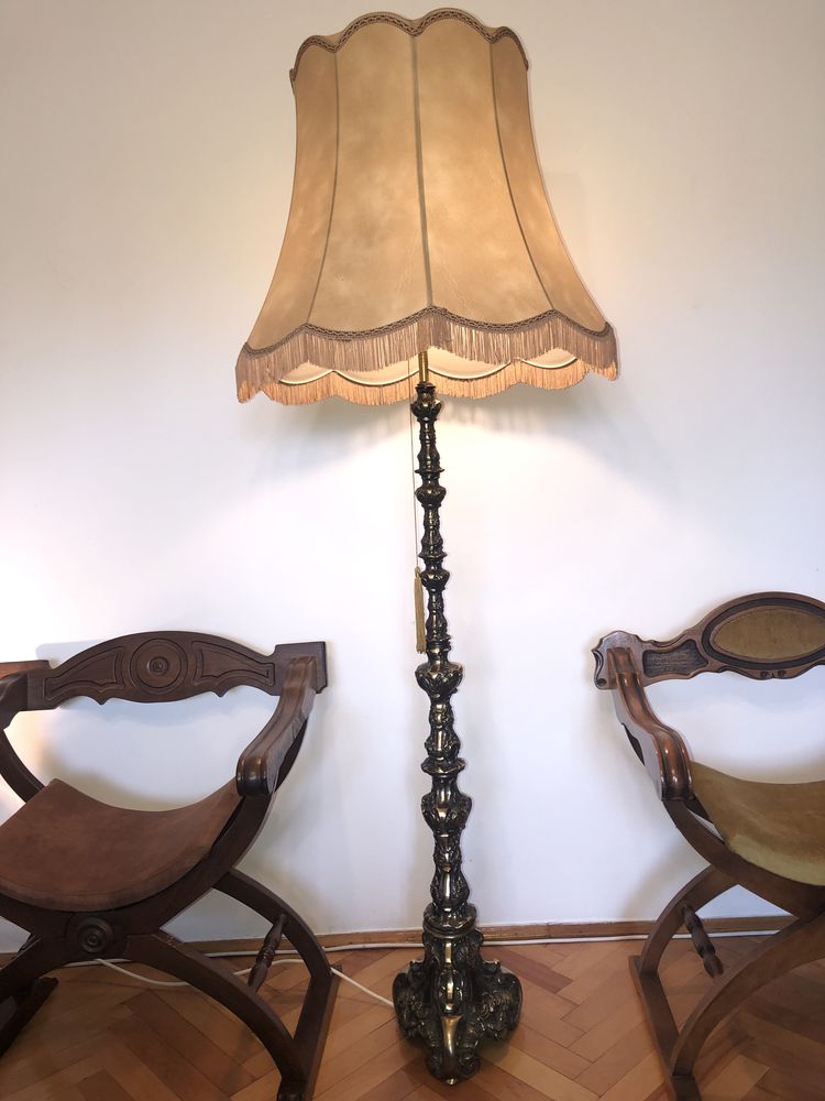 Lampadar englezesc din bronz masiv,cu abajur,12 kg